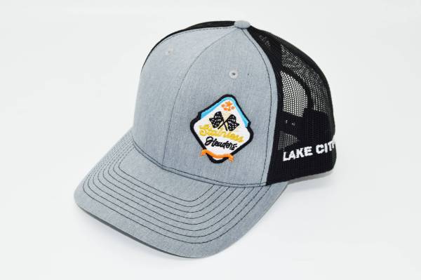 RETRO Stainless Headers Logo Hat- Stitched Grey on Black