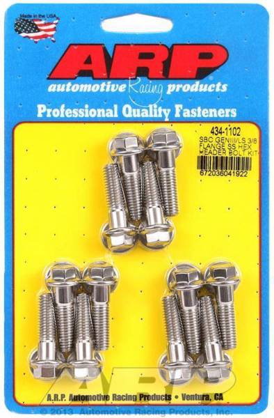 ARP - ARP 434-1102: Chevrolet LS Gen III/IV, Stainless Header Bolt Kit, 30mm UHL