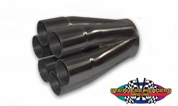 Stainless Headers - 1 1/2" Primary 6 into 1 Performance Merge Collector- Mild Steel-16ga Mild Steel