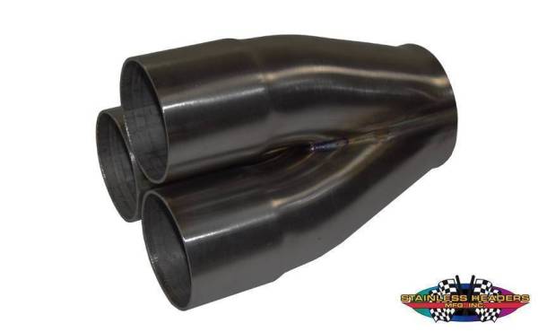 Stainless Headers - 2 3/8" Primary 3 into 1 Performance Merge Collector-16ga Mild Steel