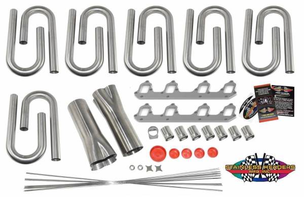 Stainless Headers - Ford 427/428 FE Low/Medium Riser 16-Bolt Custom Header Build Kit