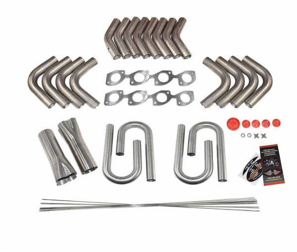 Stainless Headers - Small Block Chevy Splayed Valve Custom Fender Exit Header Build Kit