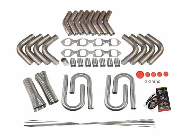 Stainless Headers - Small Block Ford Dart Pro1 Square Port Custom Fender Exit Header Build Kit