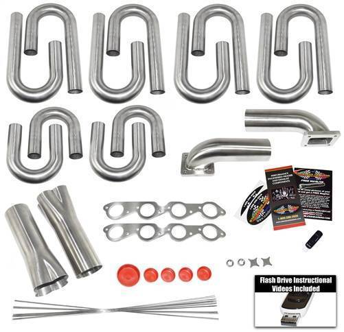 Stainless Headers - Big Block Chevrolet Round Port Custom Turbo Header Build Kit