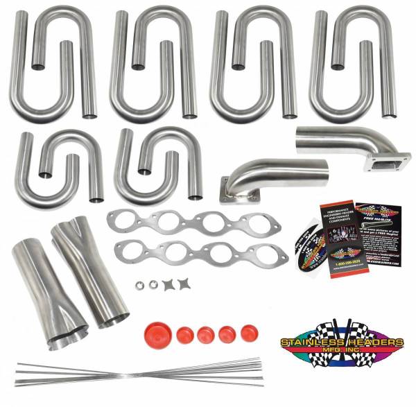 Stainless Headers - Big Block Chevy 5.0" Bore Space Custom Turbo Header Build Kit