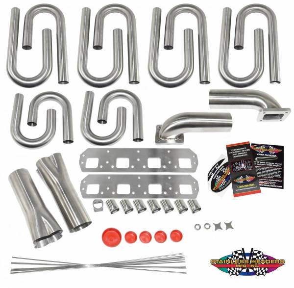 Stainless Headers - Mopar 426 Hemi D4 Raised Square Port Custom Turbo Header Build Kit