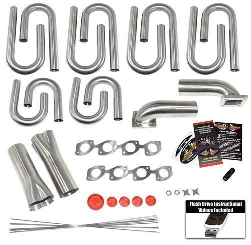 Stainless Headers - Small Block Chevy Splayed Valve Custom Turbo Header Build Kit