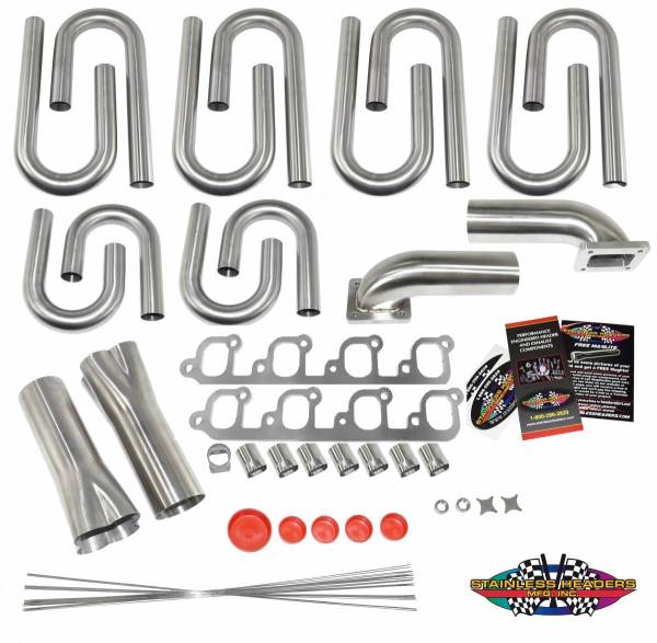 Stainless Headers - Small Block Ford- Cleveland 2v Large Oval Port Custom Turbo Header Build Kit