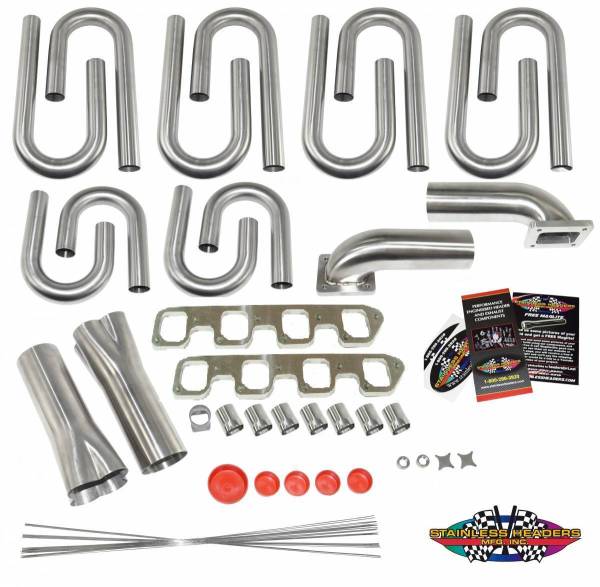 Stainless Headers - Small Block Ford- Cleveland 4v LargeSquare Port -Boss 302- Custom Turbo Header Build Kit