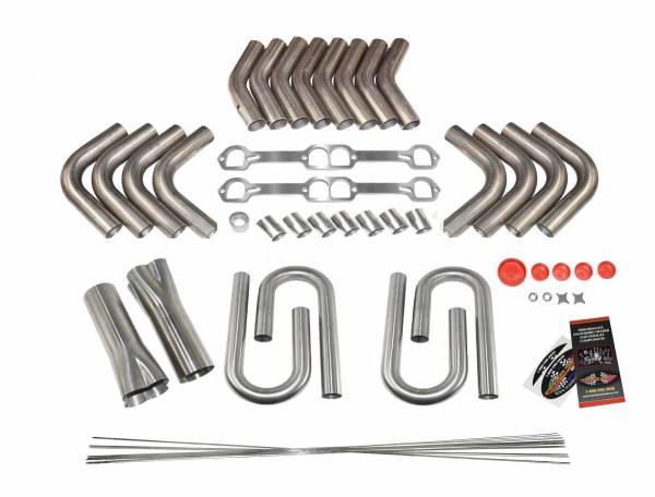 Small Block Chevy D-Port 5.7L LT1 Port Custom Fender Exit Header Build Kit