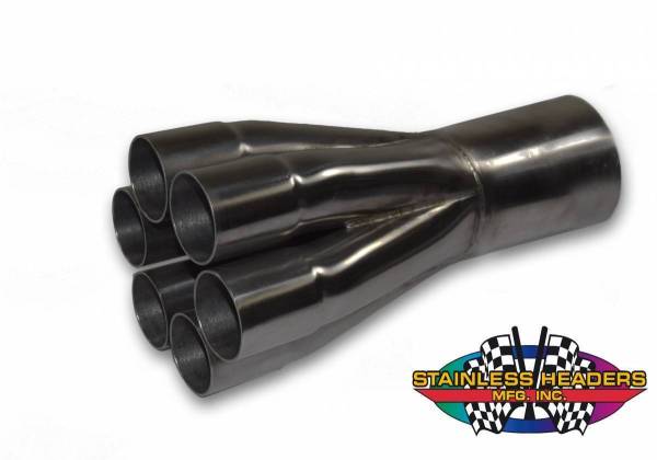 Stainless Headers - 1 5/8" Primary 6 into 1 Performance Merge Collector- Mild Steel-16ga Mild Steel