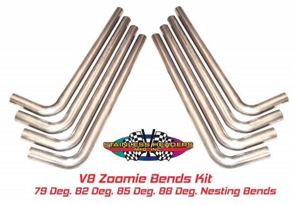 Stainless Headers - 321 Stainless Steel V8 Zoomie Bend Kit