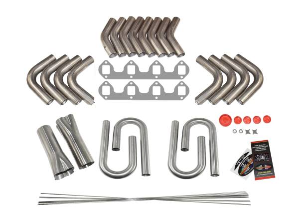 Small Block Mopar 318 Poly Head Sq. Port Custom Fender Exit Header Build Kit