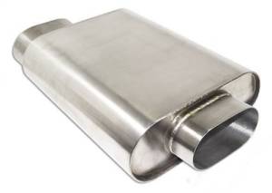 Stainless Headers - 304 Custom Stainless Steel Chambered Oval Low Profile Muffler - Image 3