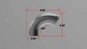 3" V-Band 120 Degree Turbo Elbow