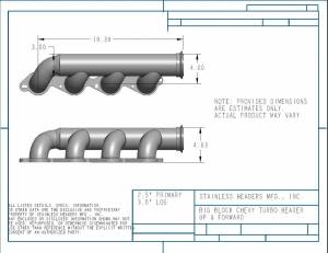 Big Block Chevy Turbo Header- Up and Forward