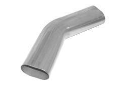 3 1/2" Aluminum Oval Exhaust 45 Degree Bend