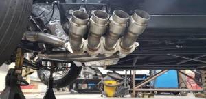 Stainless X275 Zoomie Header Tips- Backswept with Mufflers